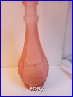 Vase glycine décor relief rose hauteur 27 cm dimètre 11 cm, 700 gr