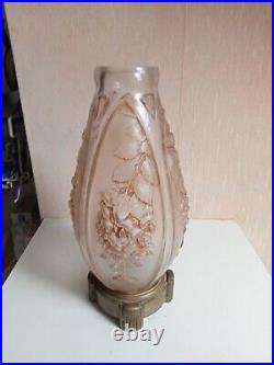 Vase lampe glycine 1900 signé Daillet hauteur 27 cm diamètre 12 cm