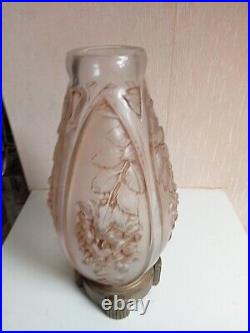 Vase lampe glycine 1900 signé Daillet hauteur 27 cm diamètre 12 cm