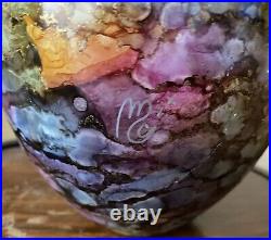 Vase laque fusionniste Jean Noël Bouillet signé Mistigri Chapoutier 17 cm