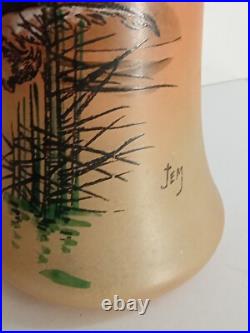 Vase legras 1900 émaillé hauteur 27 cm diamètre 12 cm, exellent état