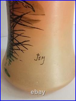 Vase legras 1900 émaillé hauteur 27 cm diamètre 12 cm, exellent état