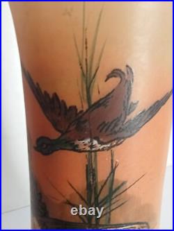 Vase legras 1900 émaillé hauteur 27 cm diamètre 12 cm, exellent état