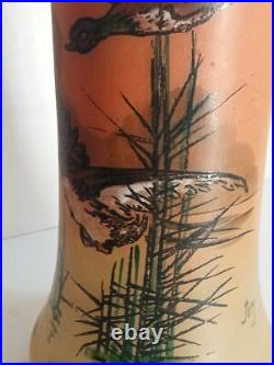 Vase legras 1900 émaillé hauteur 27 cm diamètre 12 cm, exellent état