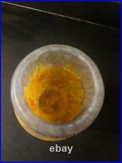 Vase legras signé decor de fleurs de bleuets