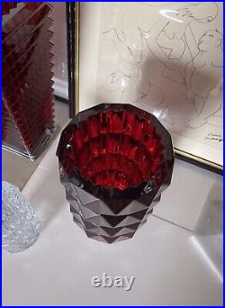 Vase louxor Cristal rouge baccarat. Harcourt Eye. Neuf Avec Boite