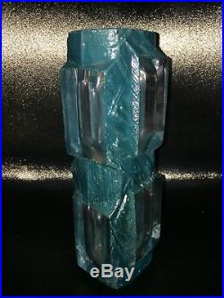 Vase moderniste DAUM France modèle César bleu