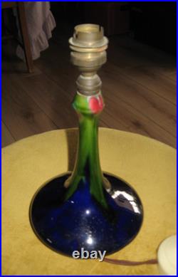 Vase monté en pied de lampe Art Nouveau manufacture Orchies L'Herminé Declercq Vase monté en pied de lampe Art Nouveau manufacture Orchies L'Herminé Declercq
