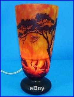 Vase pâte de verre Daum Nancy chardons feuilles Art Nouveau XIXème siècle