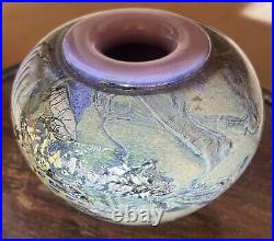 Vase pansu Pascal Guyot & Bernard Aconito 1992 Verrerie d'art Biot H. 10 cm