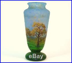 Vase pate de verre DAUM NANCY l'Autonne Art Nouveau XIXème siècle