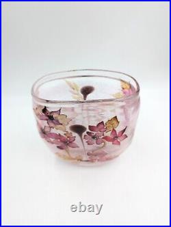 Vase pâte de verre Rose Floral Signé