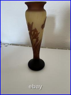 Vase pâte de verre cameo grave à l'acide dit au papillon signé La Rochere