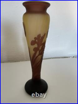 Vase pâte de verre cameo grave à l'acide dit au papillon signé La Rochere