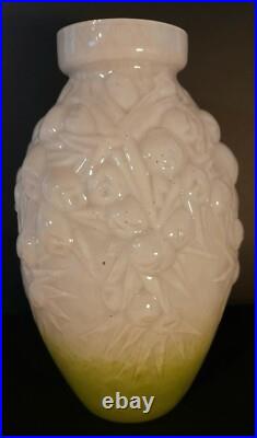 Vase pâte de verre décor Peint Signé Delatte Nancy 1887-1953