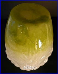 Vase pâte de verre décor Peint Signé Delatte Nancy 1887-1953