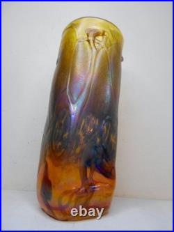 Vase pâte de verre irisé Jean Pierre Cinquilli à Saint Paul décor relief design