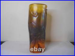 Vase pâte de verre irisé Jean Pierre Cinquilli à Saint Paul décor relief design