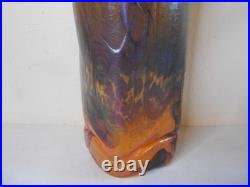 Vase pâte de verre irisé Jean Pierre Cinquilli à Saint Paul décor relief design