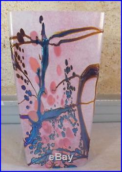 Vase pate de verre irisé signé Marie Alice Giraud