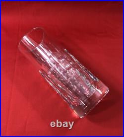 Vase rouleau en cristal taillé signé BACCARAT 19,5 cm Fleurs Soliflore Décor