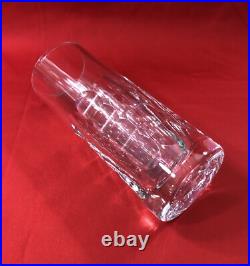 Vase rouleau en cristal taillé signé BACCARAT 19,5 cm Fleurs Soliflore Décor
