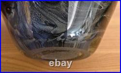 Vase signé Marcel Saba Verrerie de Biot Feuilles d'or Art verrier