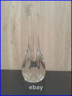 Vase soliflore 24 cm Baccarat modèle Annick cristal étiquette estampille c. 1977
