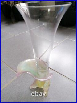 Vase soliflore DAUM France cristal et pâte de verre