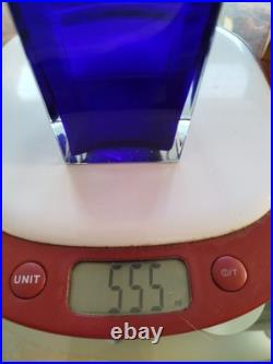 Vase soliflore de Petr Hora République tchèque 1970 bleu cobalt