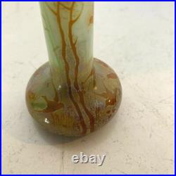 Vase soliflore en pate de verre Décor d'oiseaux et de paysage XX siècle Vase soliflore en pate de verre Décor d'oiseaux et de paysage XX siècle