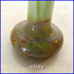 Vase soliflore en pate de verre Décor d'oiseaux et de paysage XX siècle Vase soliflore en pate de verre Décor d'oiseaux et de paysage XX siècle
