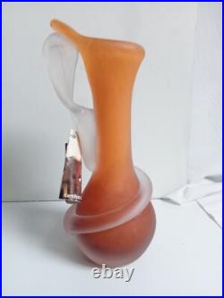 Vase soliflore en pate de verre verrerie d'art de toul hauteur 22 cm 900gr