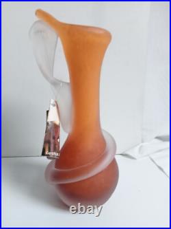 Vase soliflore en pate de verre verrerie d'art de toul hauteur 22 cm 900gr
