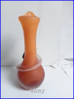 Vase soliflore en pate de verre verrerie d'art de toul hauteur 22 cm 900gr