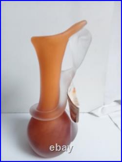 Vase soliflore en pate de verre verrerie d'art de toul hauteur 22 cm 900gr