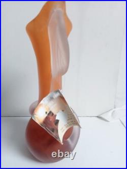 Vase soliflore en pate de verre verrerie d'art de toul hauteur 22 cm 900gr