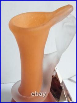 Vase soliflore en pate de verre verrerie d'art de toul hauteur 22 cm 900gr