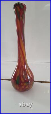Vase soliflore en verre soufflé vintage