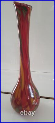 Vase soliflore en verre soufflé vintage