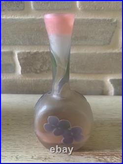 Vase soliflore gallé décor d'hortensias