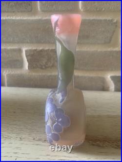 Vase soliflore gallé décor d'hortensias