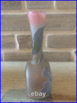 Vase soliflore gallé décor d'hortensias