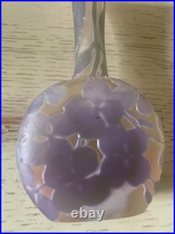 Vase soliflore gallé décor d'hortensias