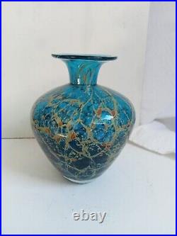 Vase soliflore signé verre épais hauteur 13,5 cm diamètre 11 cm 630gr