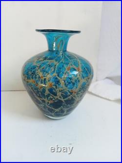 Vase soliflore signé verre épais hauteur 13,5 cm diamètre 11 cm 630gr