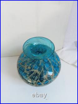 Vase soliflore signé verre épais hauteur 13,5 cm diamètre 11 cm 630gr