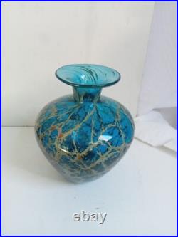 Vase soliflore signé verre épais hauteur 13,5 cm diamètre 11 cm 630gr