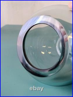 Vase sphérique en Cristal Jean Luce Art Déco