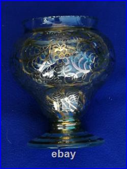 Vase sur pied saint graal Cristal frises argent décoration SILVER